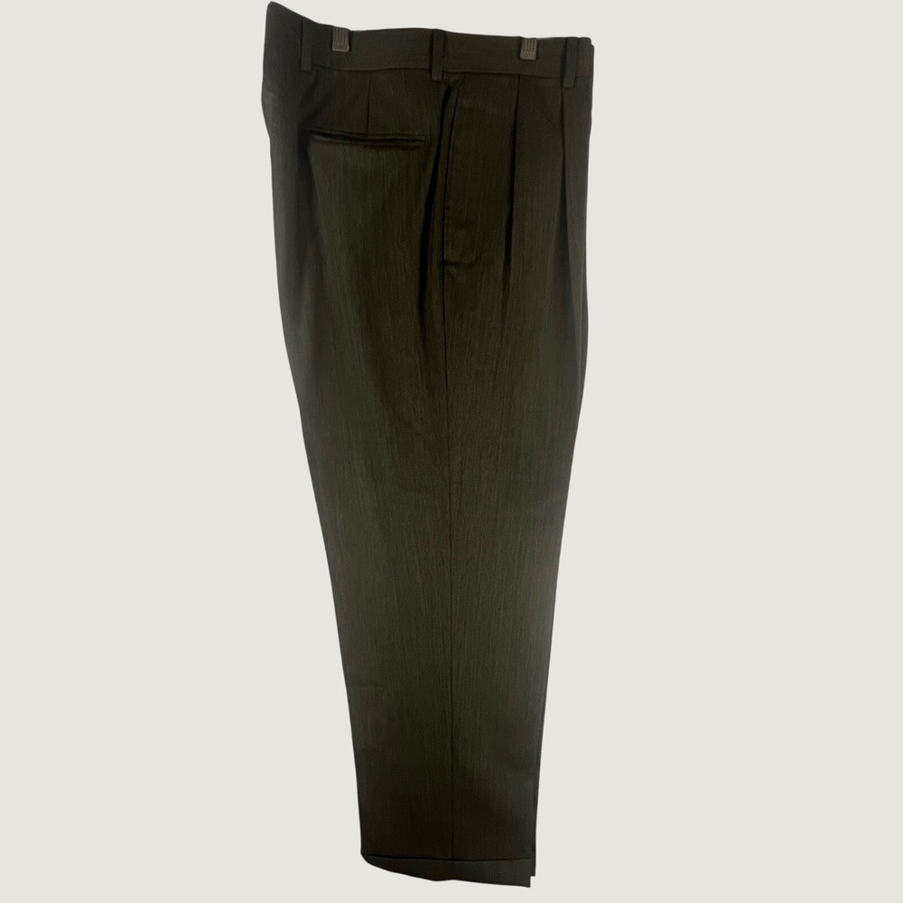 Jos A Bank Executive Collection Men Pleated Cuffed Dress Pants Olive Brown 35x29 - Picture 9 of 11